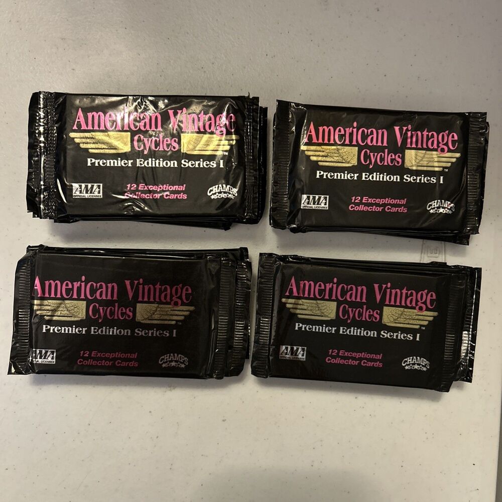 196 American Vintage Cycles Trading Cards Pack Lot Sealed 1992 Motorcycles